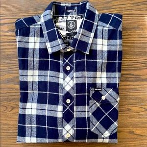 Volcom Blue Plaid Flannel